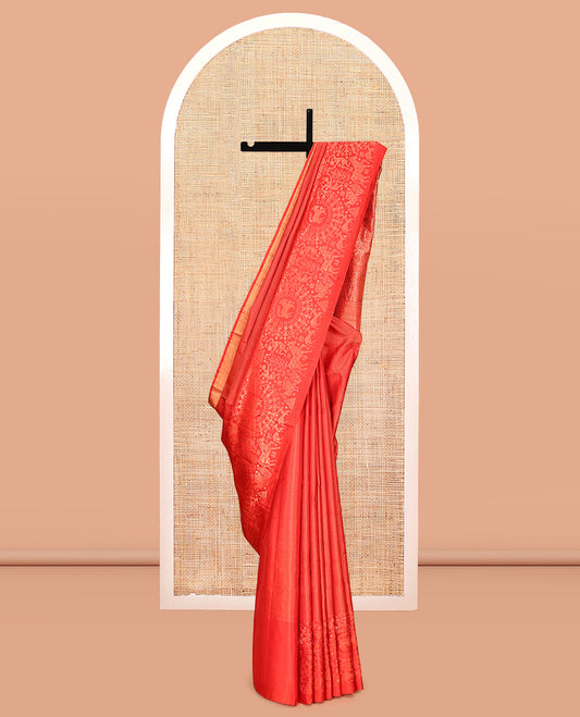 Orange Mayuri Soft Silk Saree