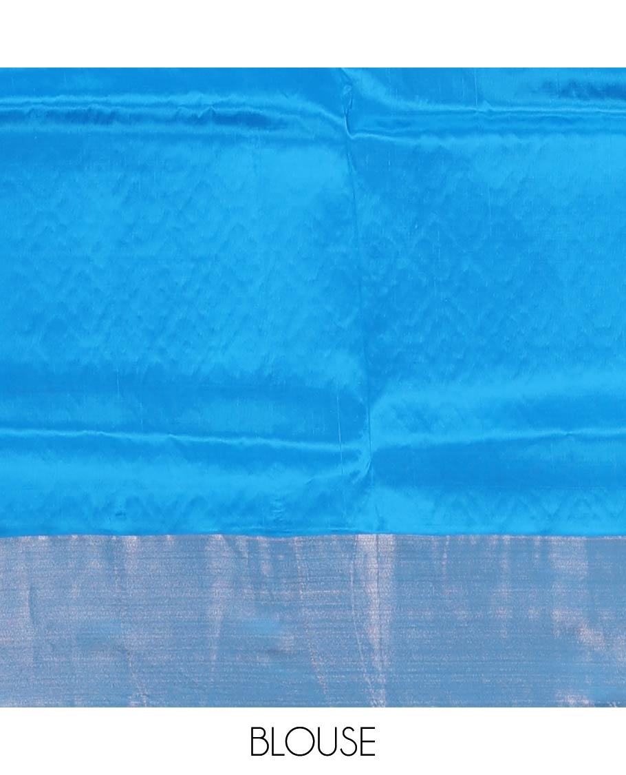 Pink floral zari buttas Uppada saree, bavanji border, and contrast jaal patterned pallu