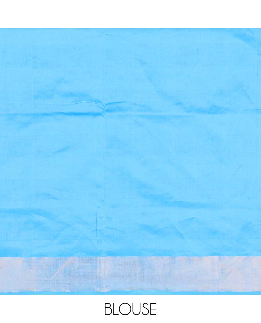 Multi-color checked design poly cotton saree, zari border, and striped pallu