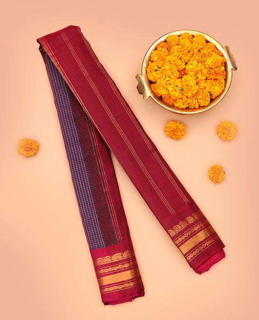 Purple Gadwal Cotton Saree