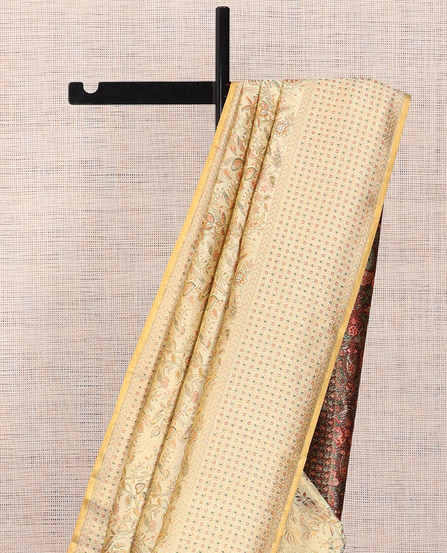 Cream Kanchipuram Tissue Silk Saree