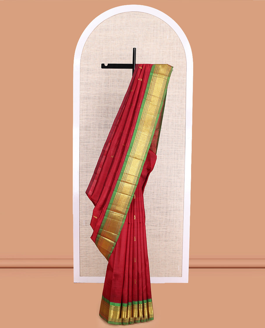 Red Kanchipuram Zari Butta Silk Saree