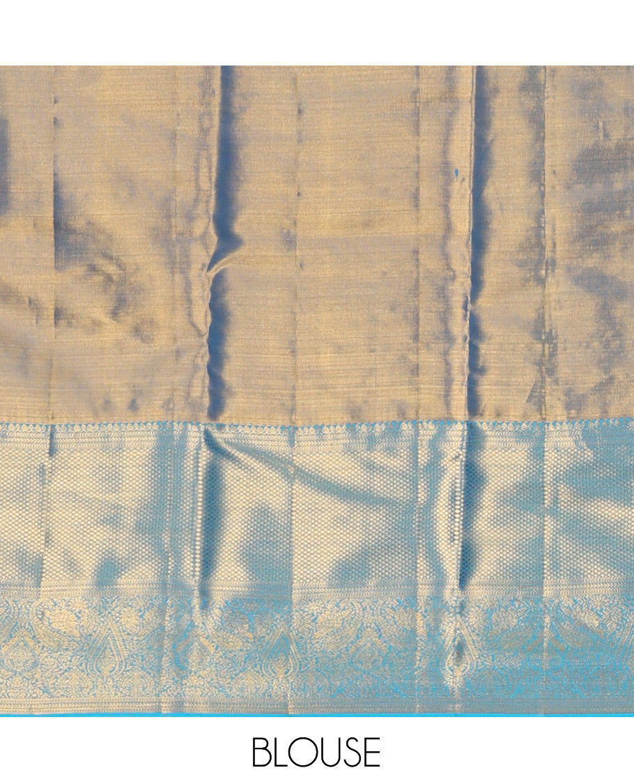 Blue Kanchipuram Tissue Silk Saree