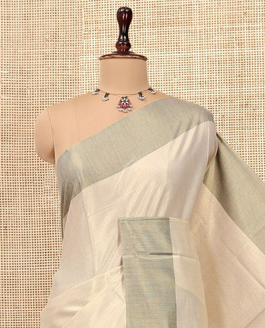 Gold Plain Kerala Cotton Saree