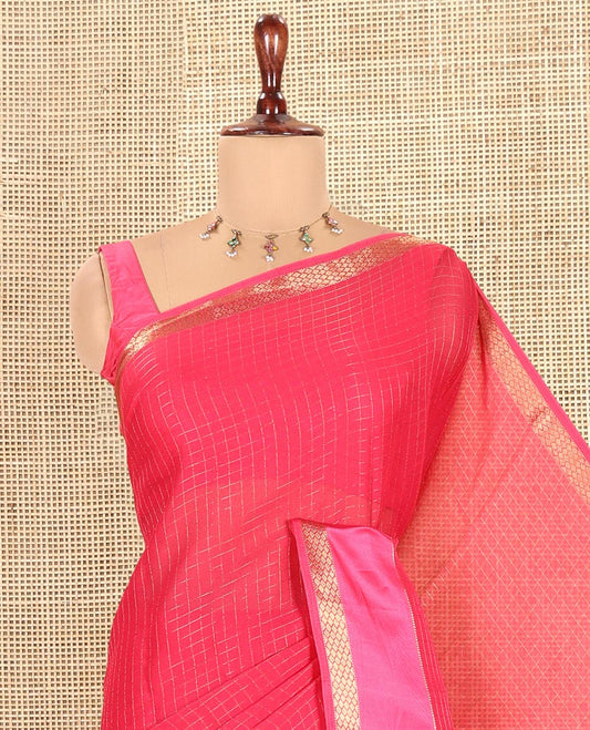 Rani Pink Moss Chiffon Saree