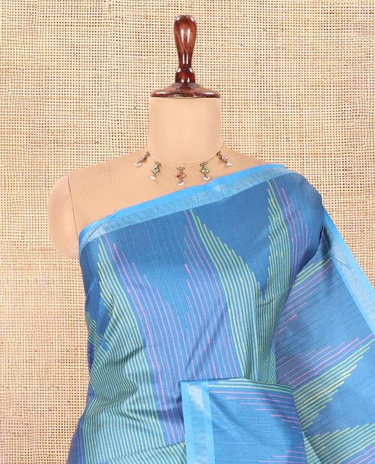 Blue Manipuri Tussar Saree