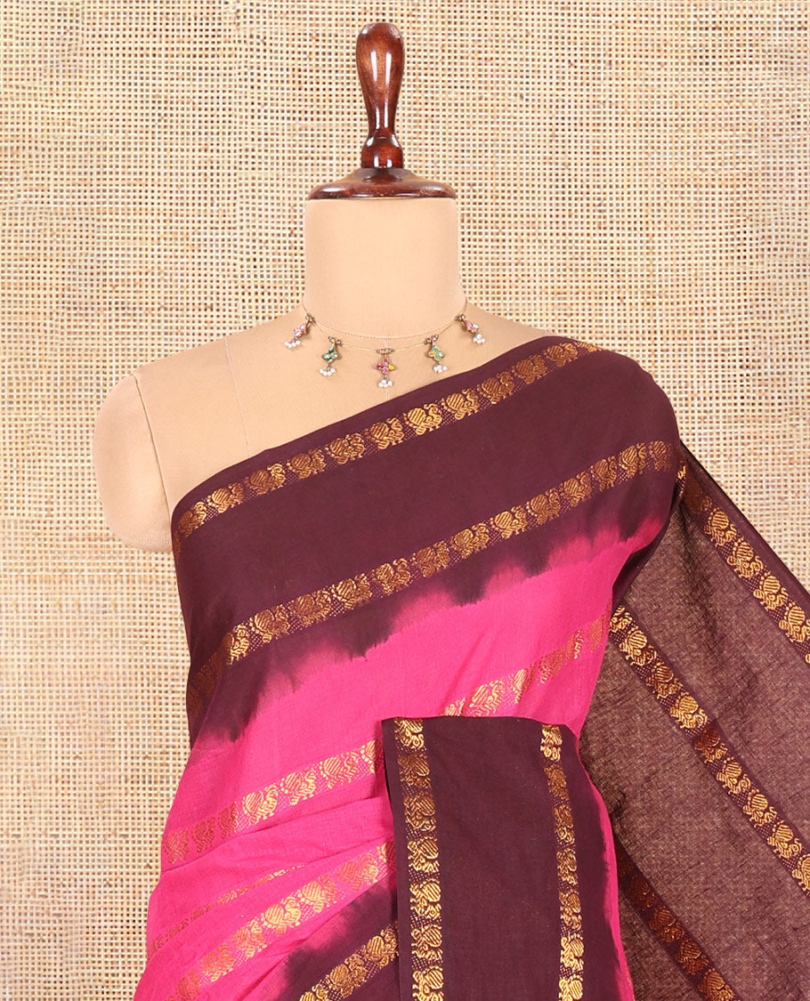 Pink Sungudi Cotton Saree