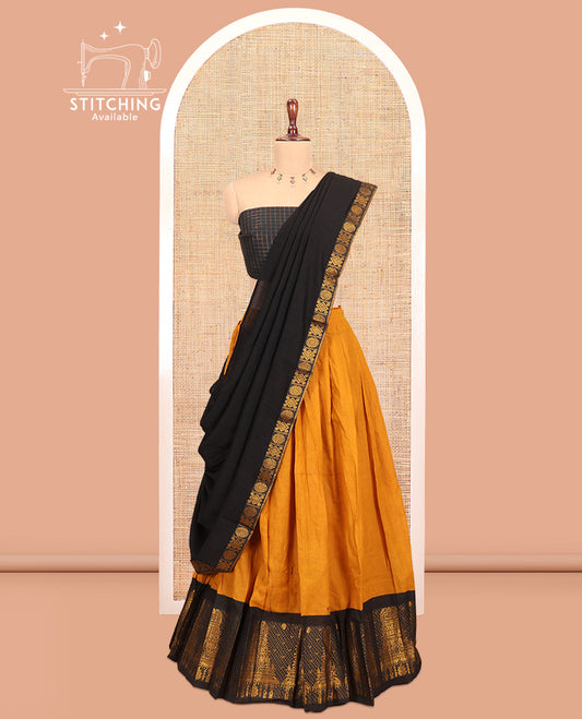 Mustard Sungudi Half-Saree