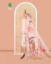 Chikku Net Kota Material Chudidar Set, Couple Printed Top, a Plain Bottom, Couple Printed Dupatta