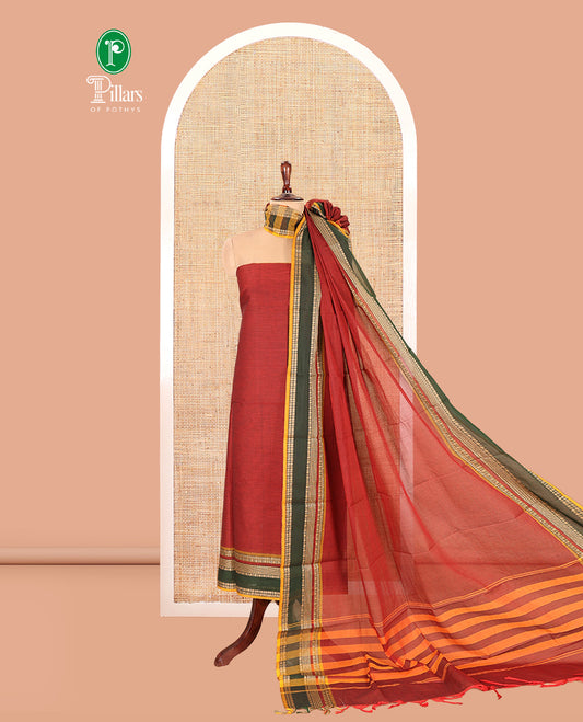 Maroon Mercerised Cotton Material Chudidar Set