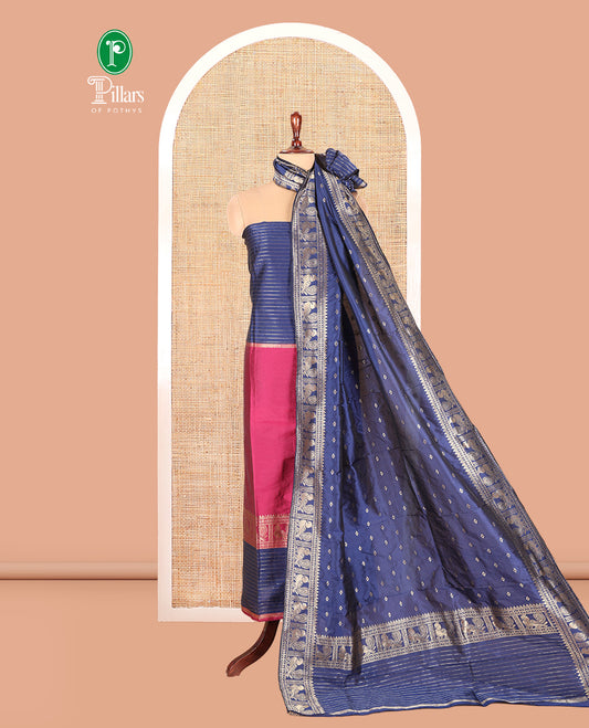 Magenta Semi-Silk Material Chudidar Set