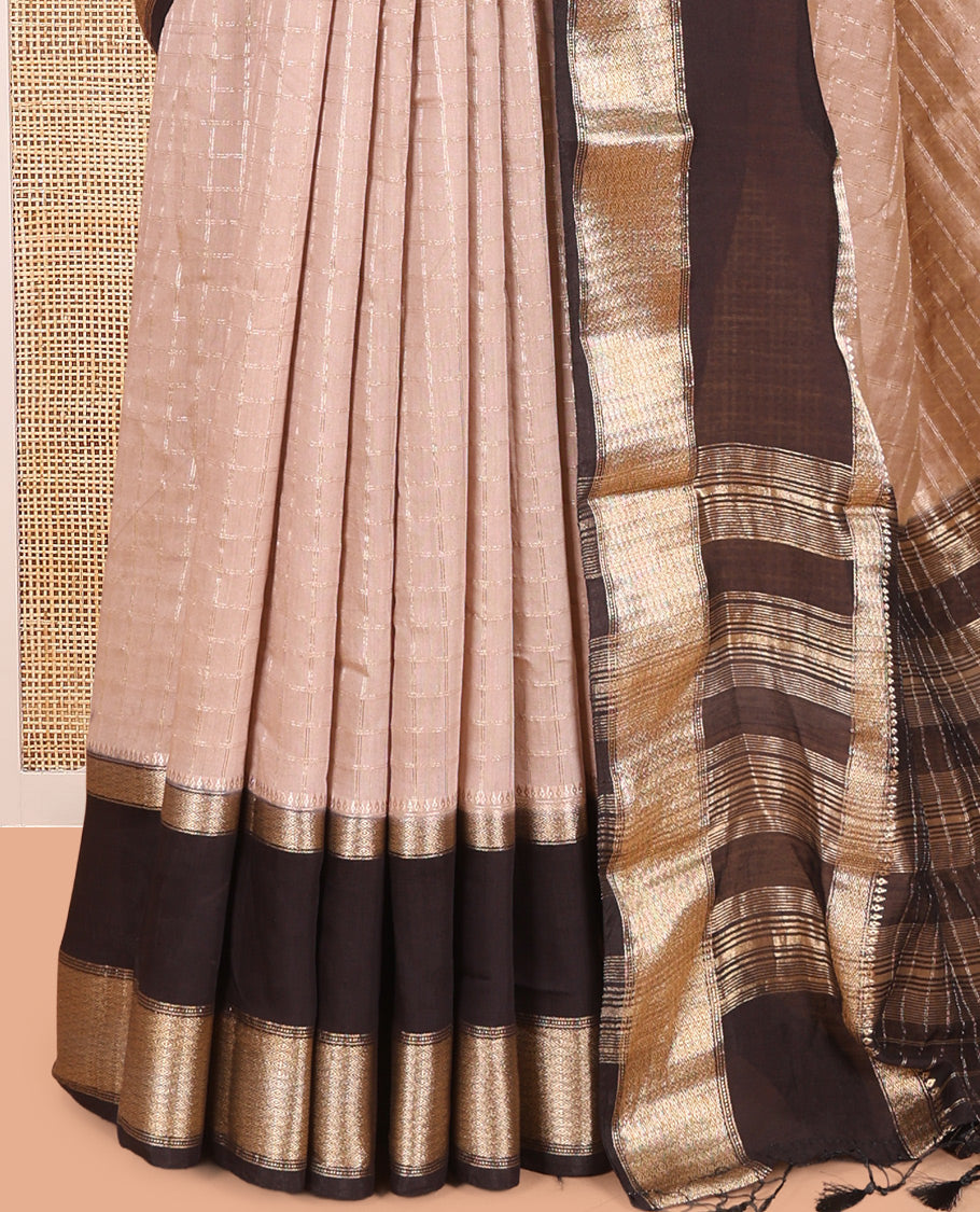 Chikku-Black Assam Silk Saree
