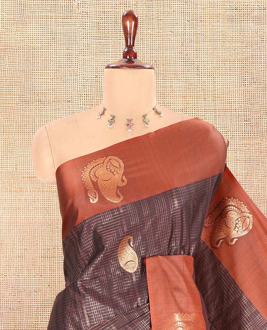 Coffee Brown Semi-Luxury Soft Silk Saree