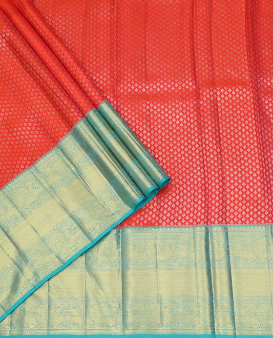 Red Pure Silk Half-Saree