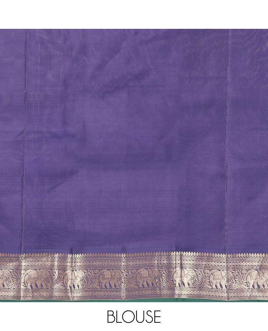 Pink zari buttas silk saree, contrast border of thilakam mokku,muthu,kathir & kodi yaanai design & jaal pallu