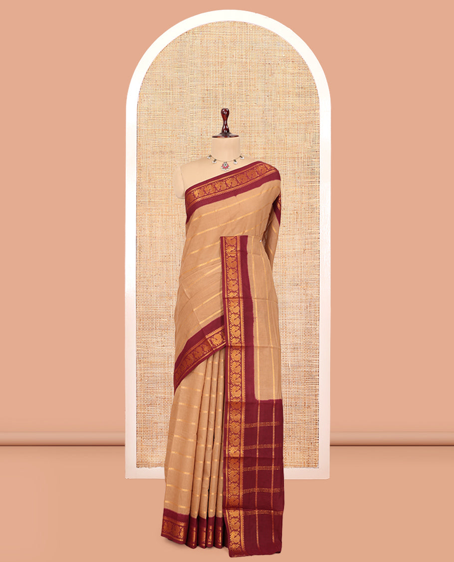 Sandal Sungudi Cotton Saree