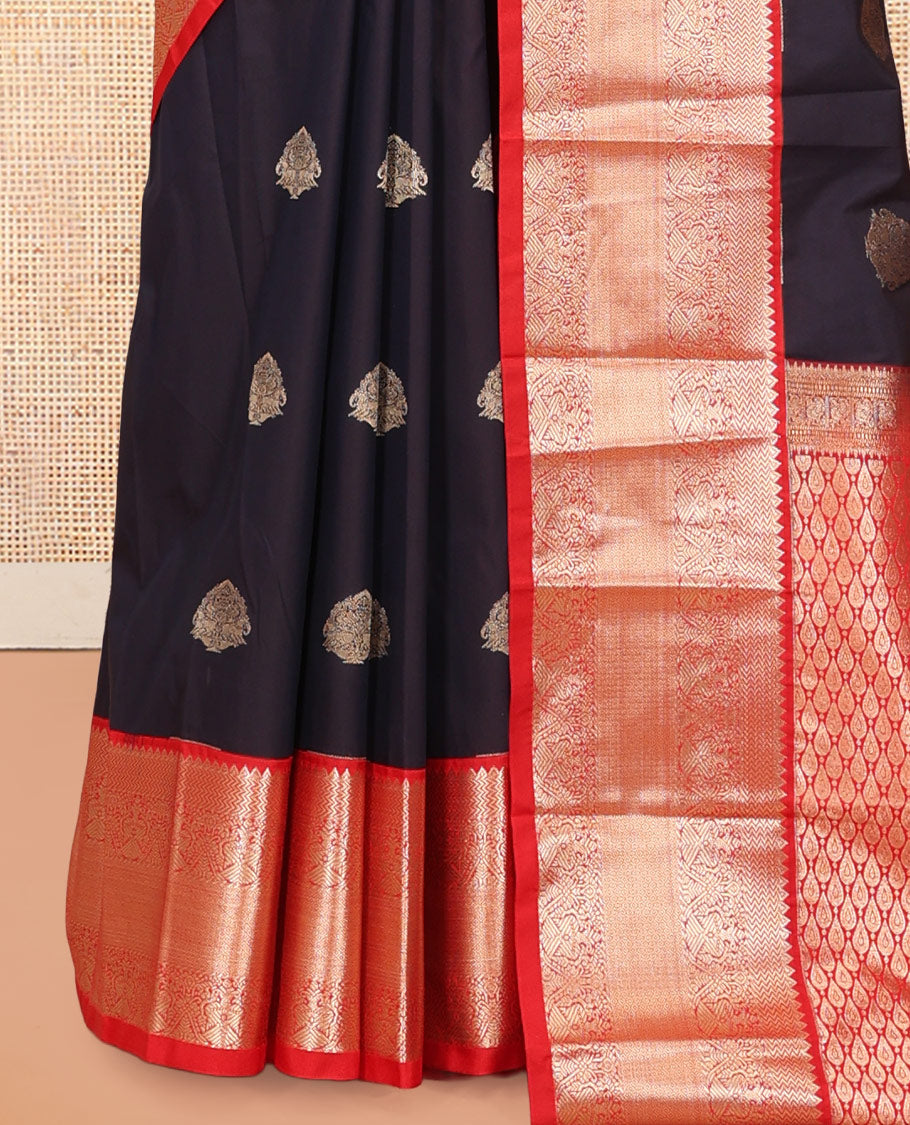 Wine Zari Butta Budget Silk Saree