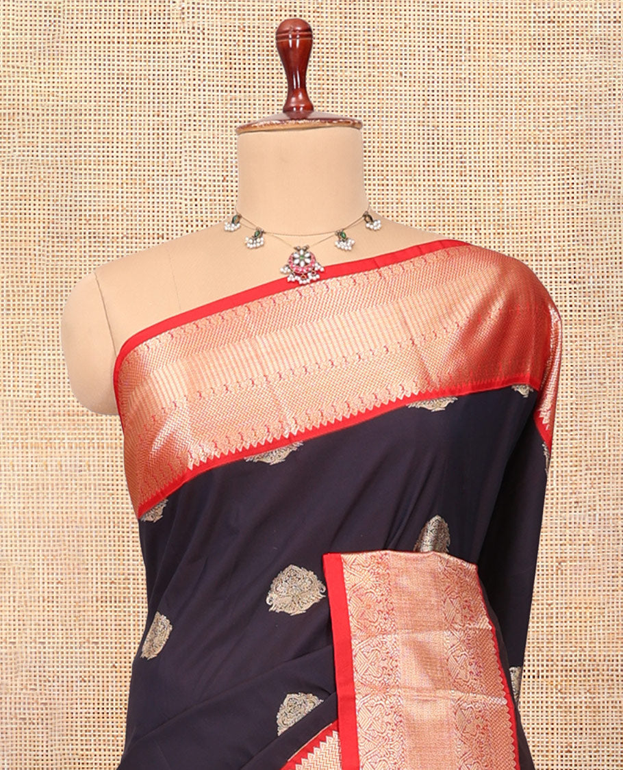 Wine Zari Butta Budget Silk Saree