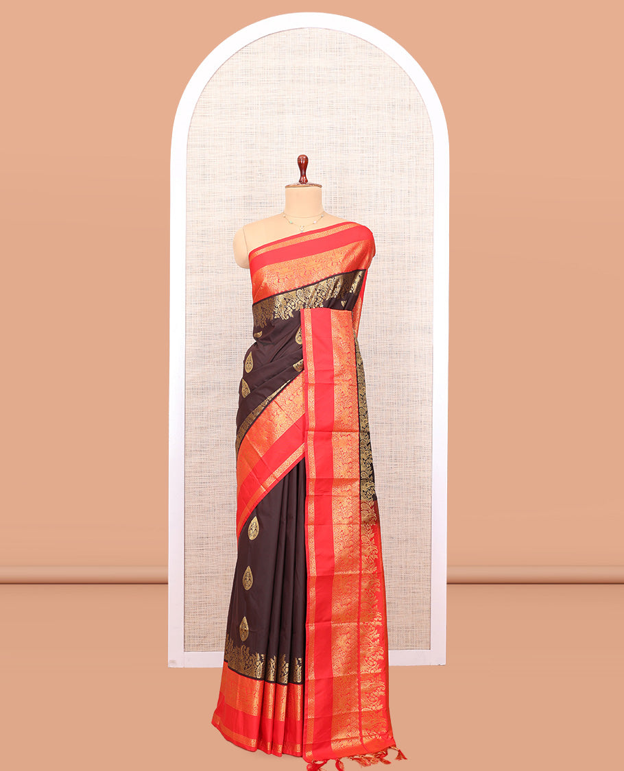 Wine-Red Budget Silk Saree