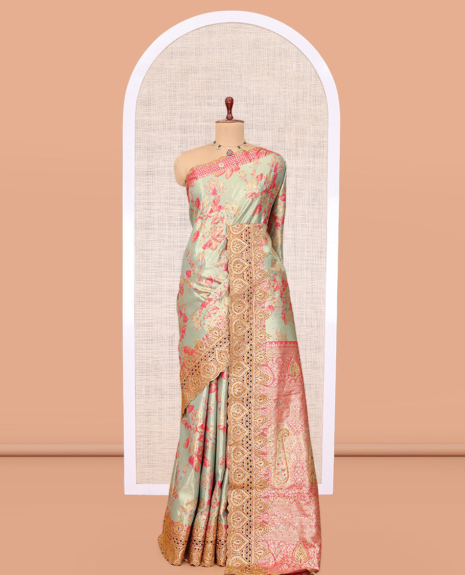 Green Vastrakala Silk Saree
