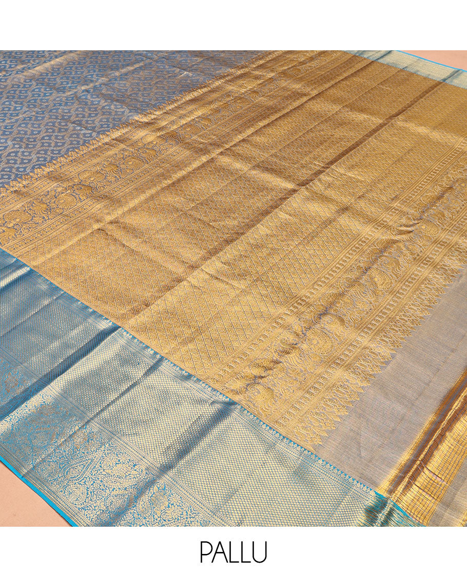 Blue Kanchipuram Tissue Silk Saree