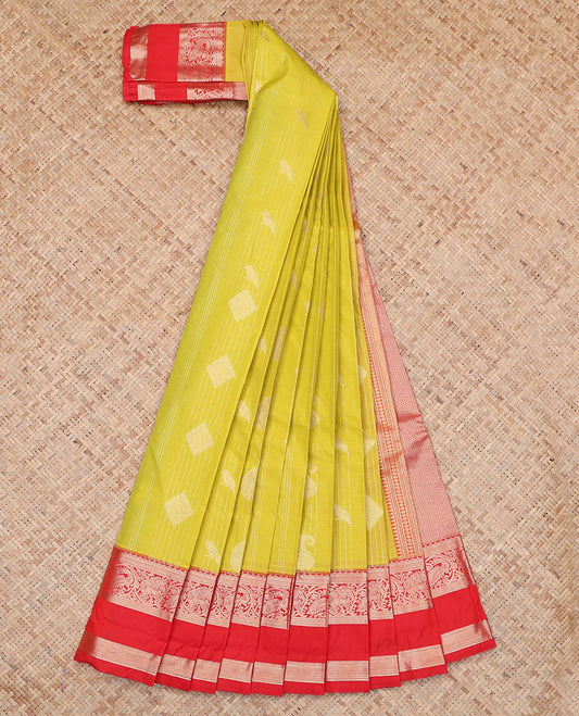 Green Rettai Pettu Border Budget Silk Saree