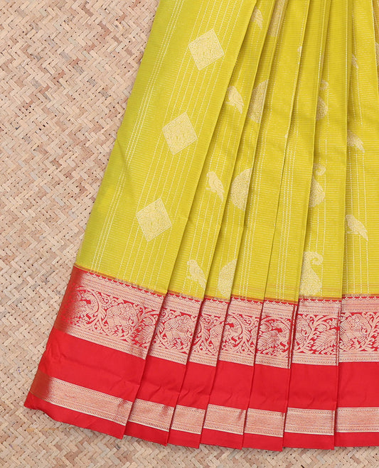 Green Rettai Pettu Border Budget Silk Saree