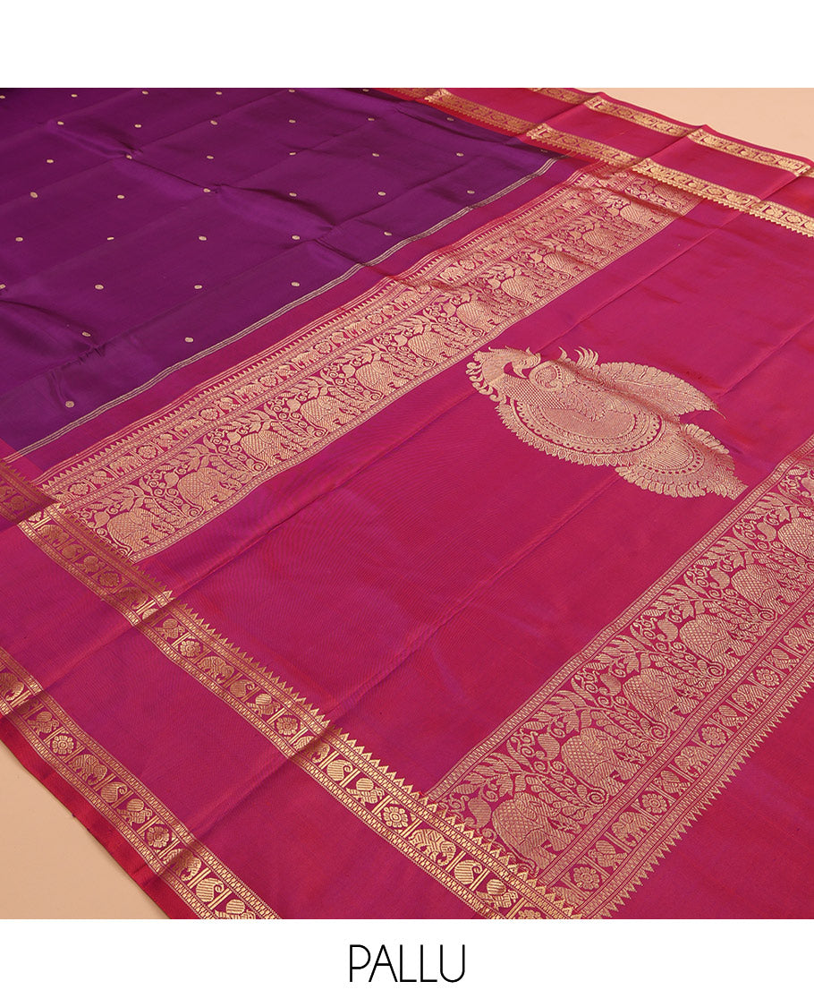 Purple Kanchipuram Chettinad Saree