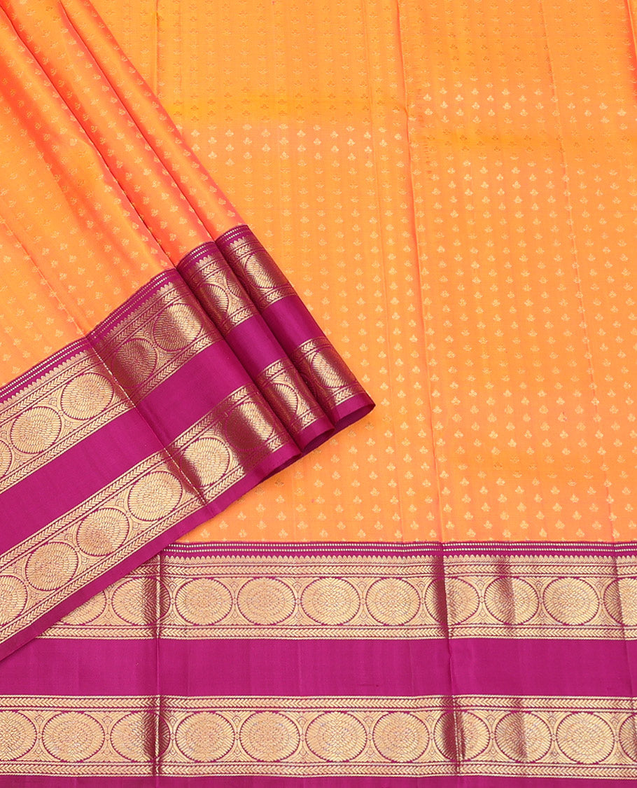 Orange Pure-Silk Half-Saree