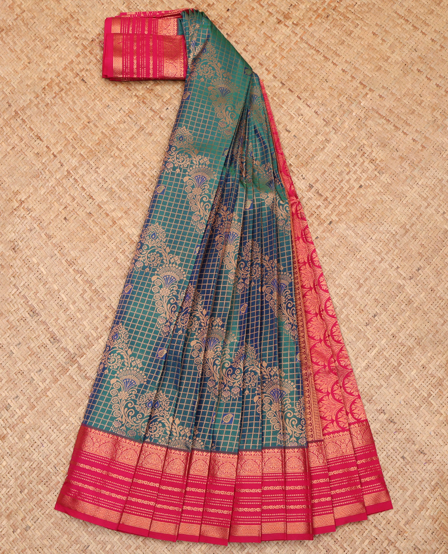 Peacock Blue Budget Silk Saree