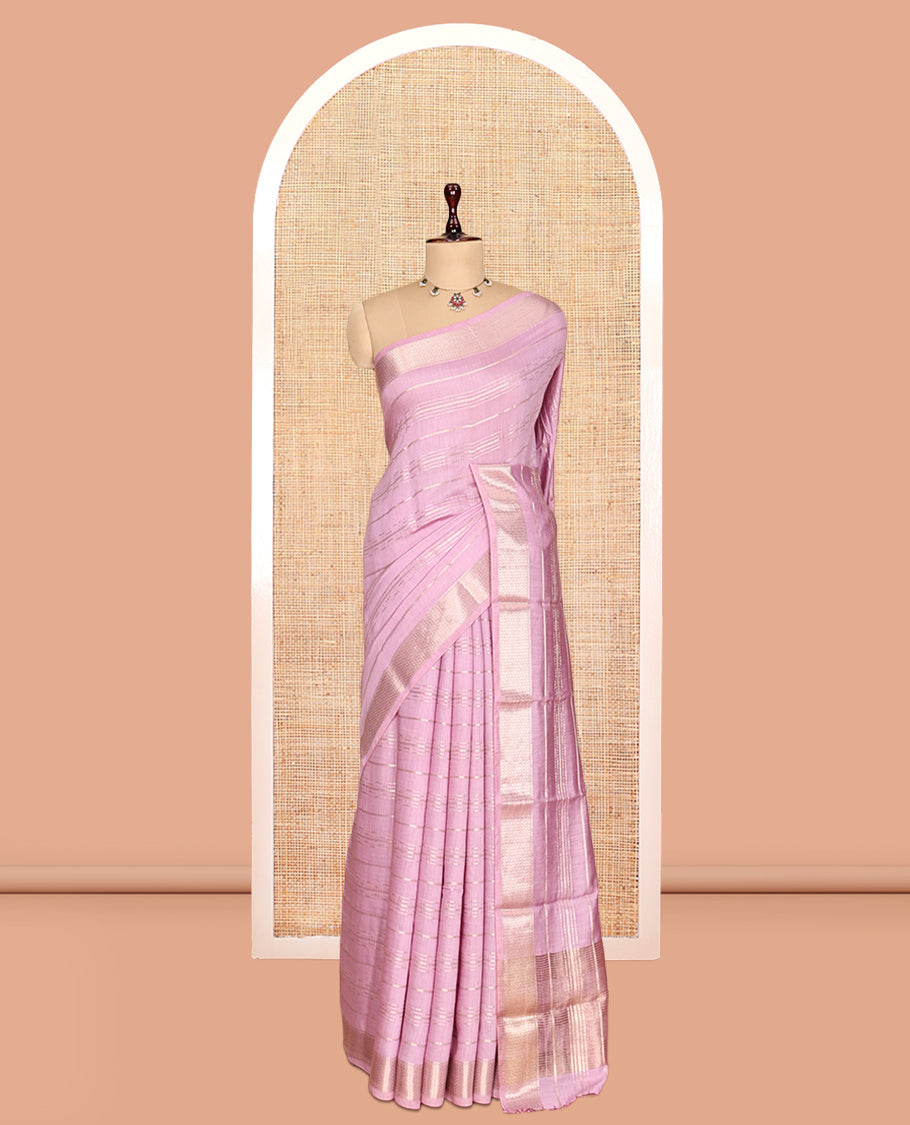 Pale Pink Assam Silk Saree