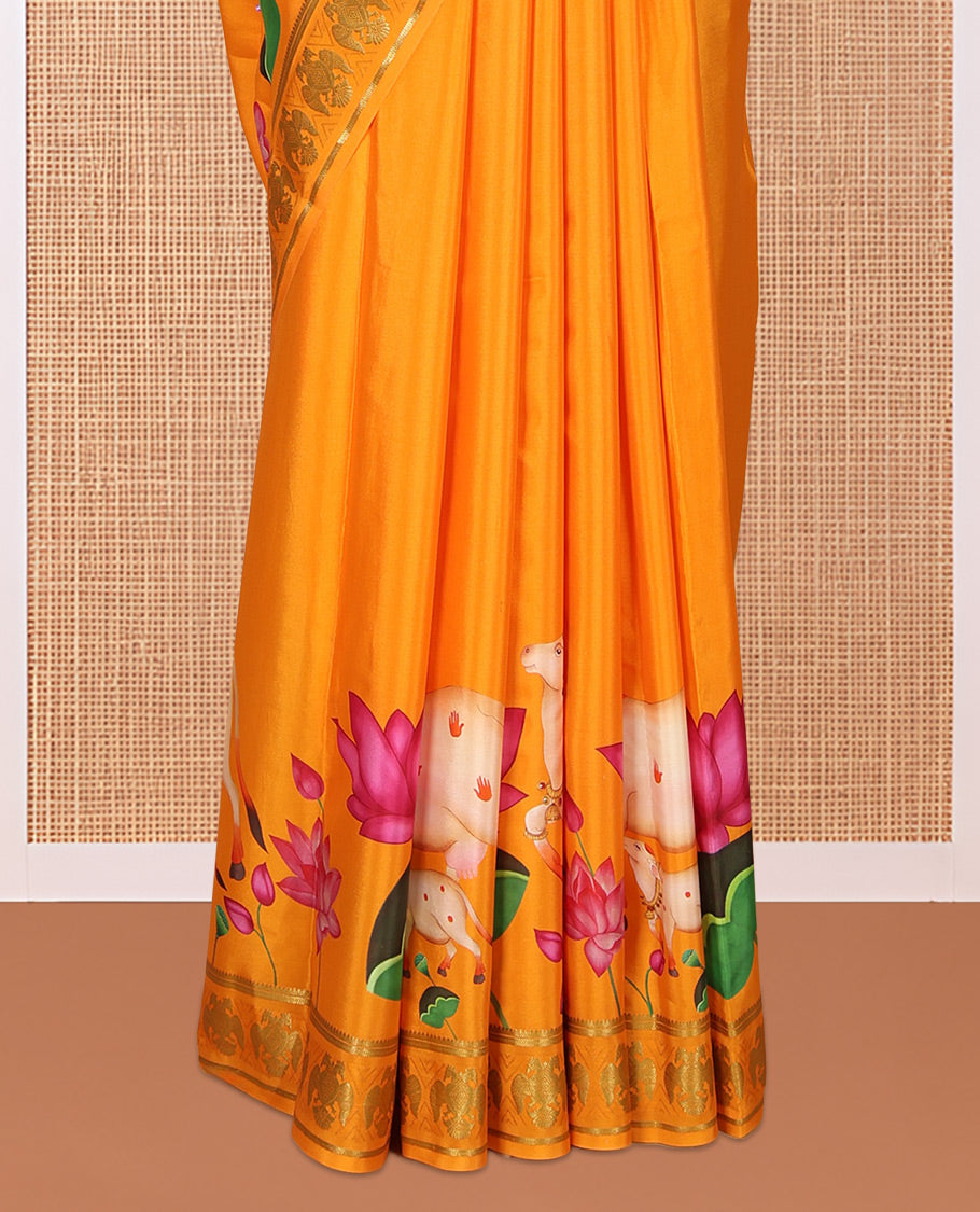 Orange Mysore Silk Saree