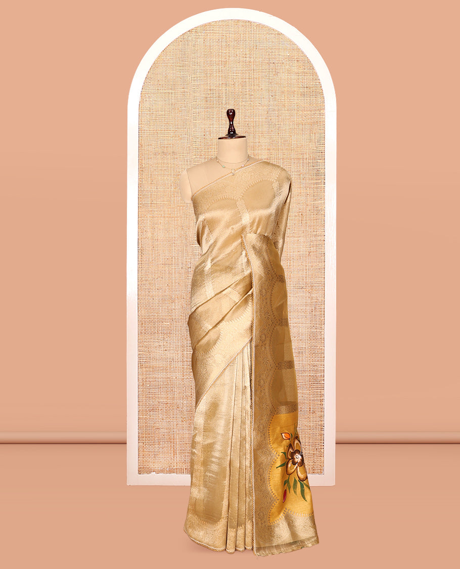 Mustard Fancy Organza Saree