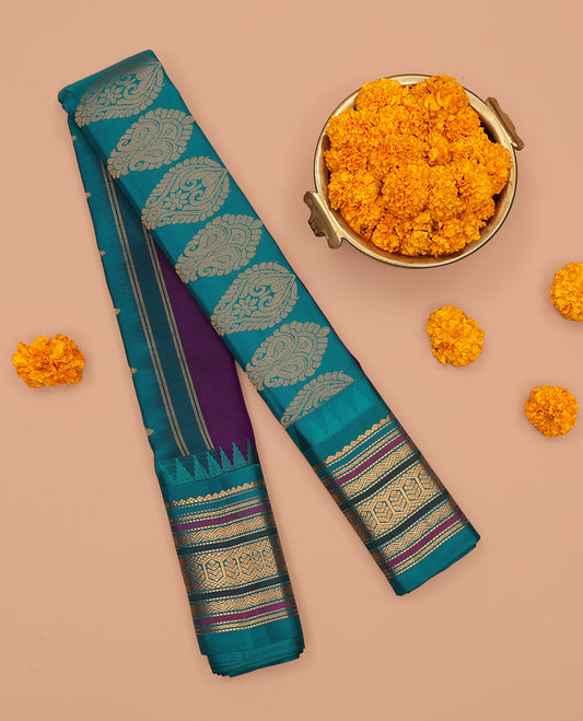 Violet Gadwal Silk Saree