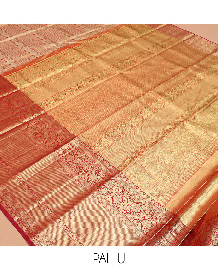 Red Kanchipuram Tissue Silk Saree