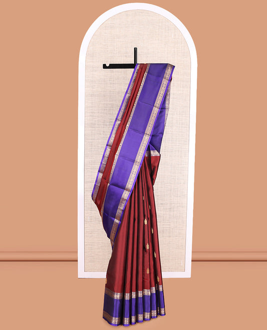 Red Kanchipuram Chettinad Saree