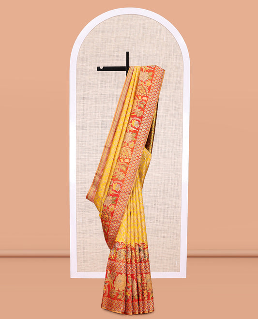 Yellow Kanchipuram Tissue Silk Saree