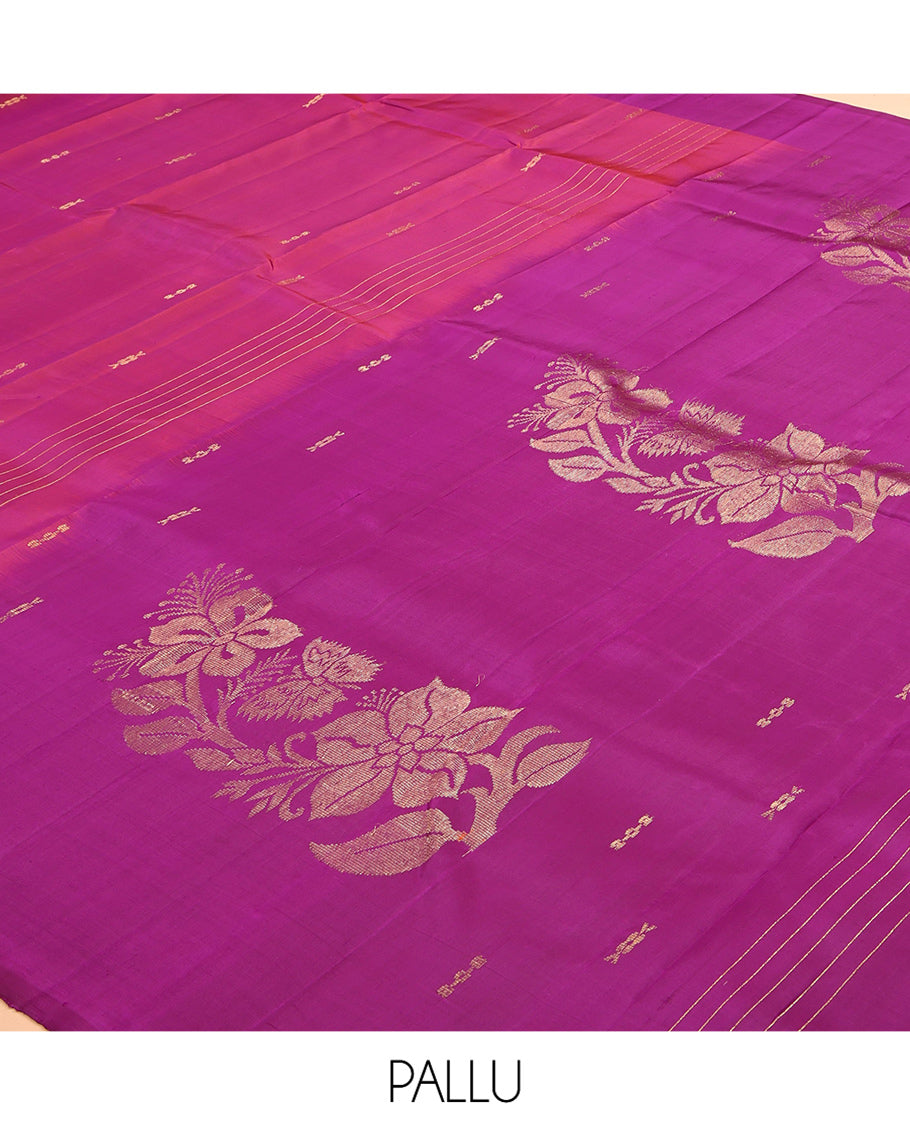 Pink Zari Buttas Kanchipuram Silk Saree