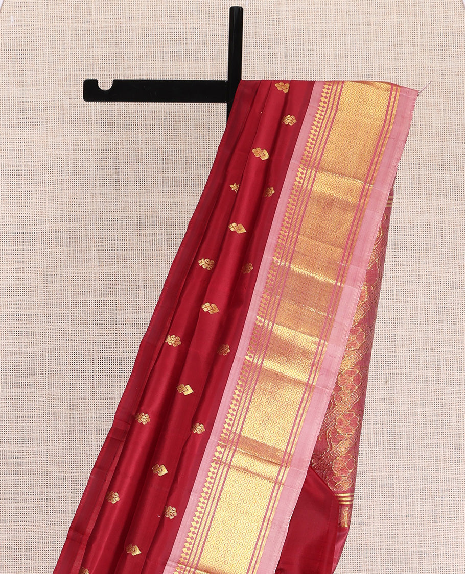Red Zari Butta Kanchipuram Silk Saree