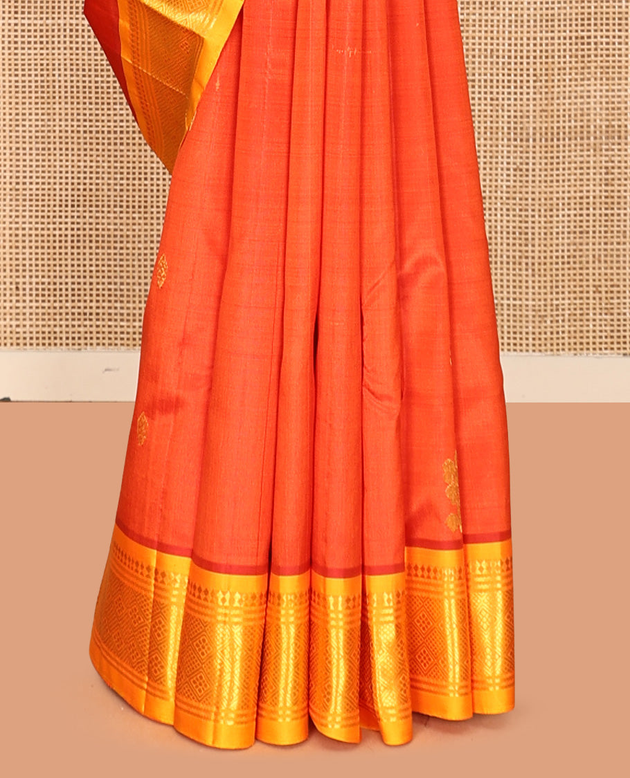 Orange Kanchipuram Silk Saree