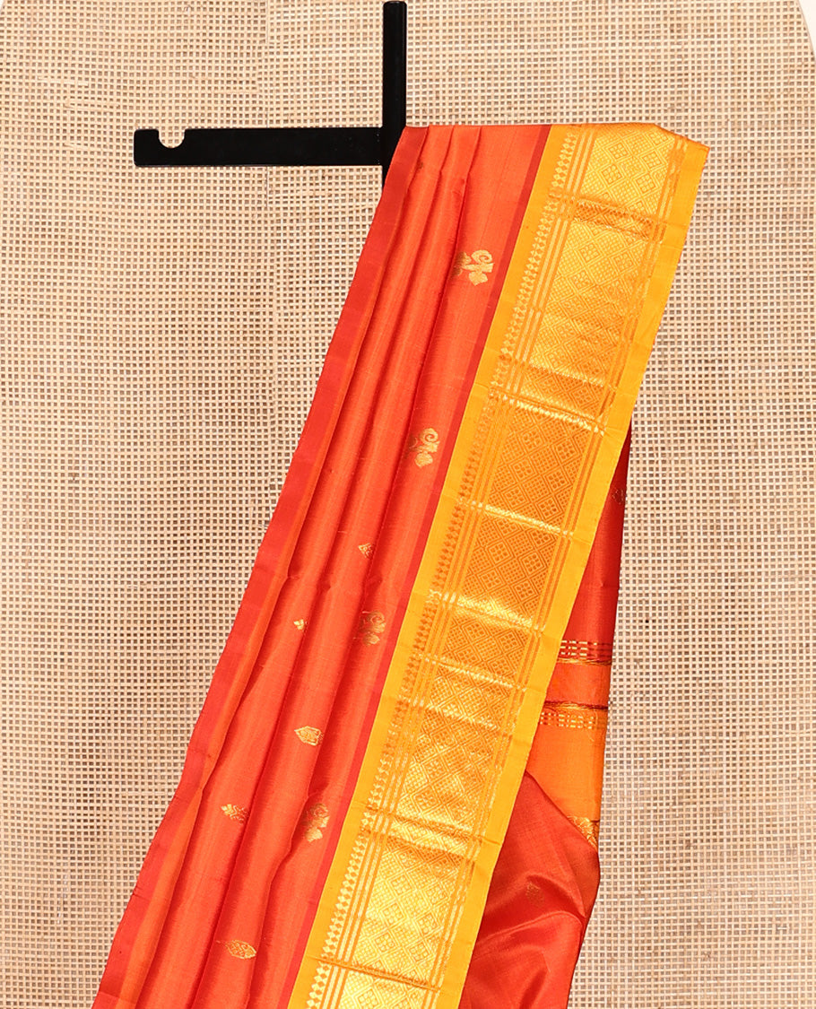 Orange Kanchipuram Silk Saree