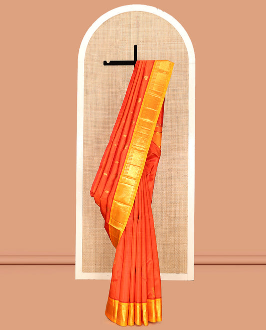 Orange Kanchipuram Silk Saree