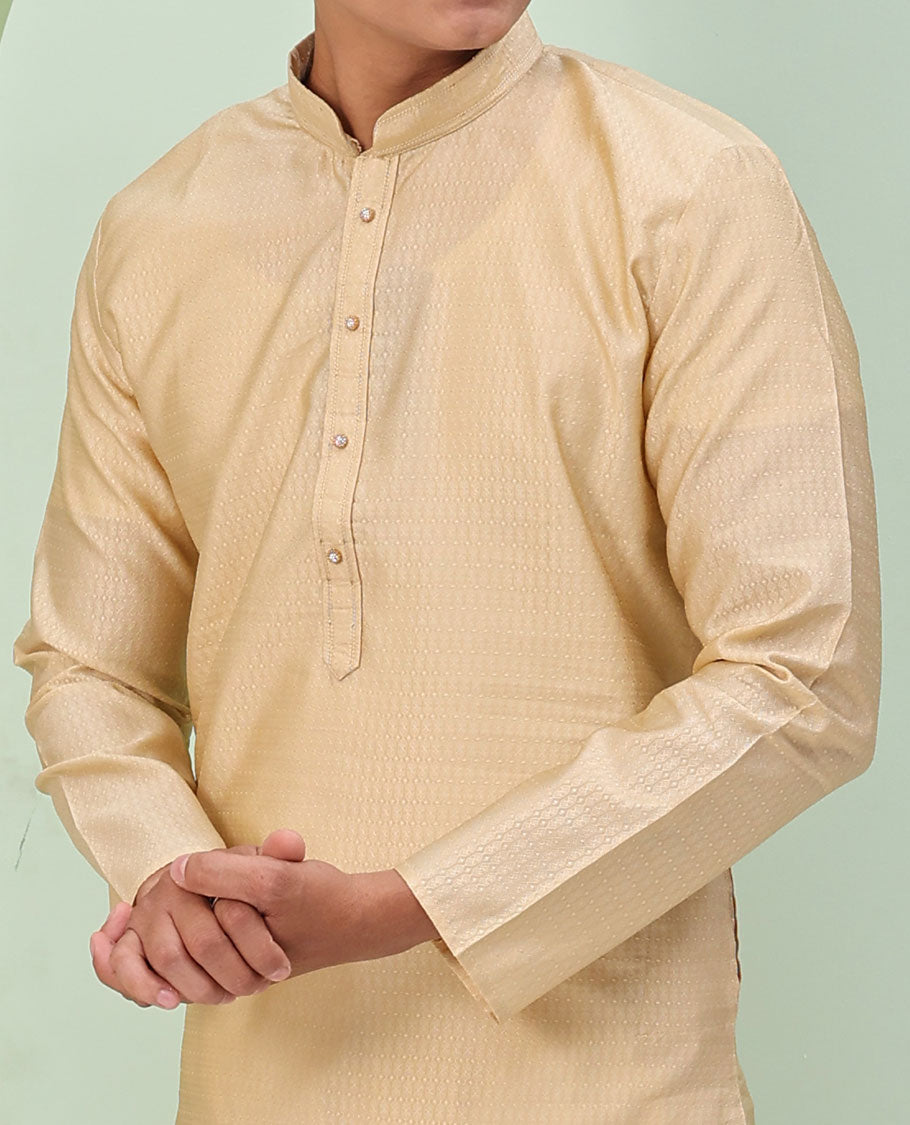 Sandal embossed design full-sleeved kurta