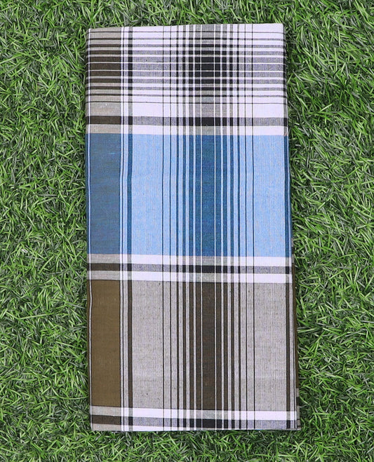 Multi-color vertical and horizontal stripes printed cozy cotton lungi
