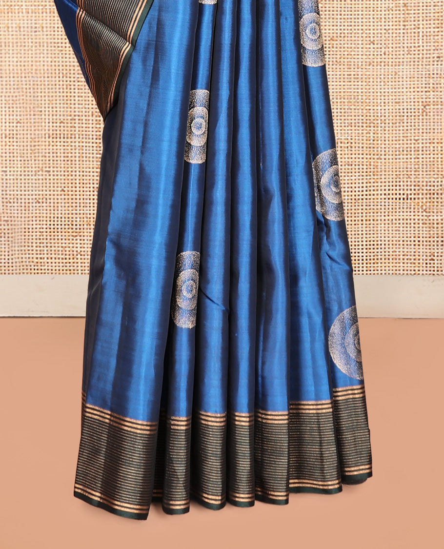 Blue Mayuri Lite Silk Mix Saree