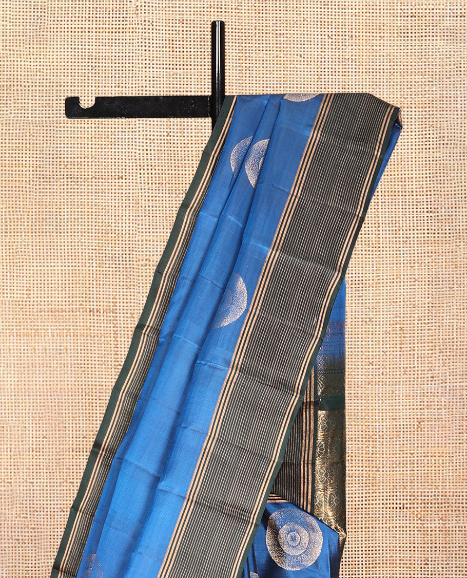 Blue Mayuri Lite Silk Mix Saree