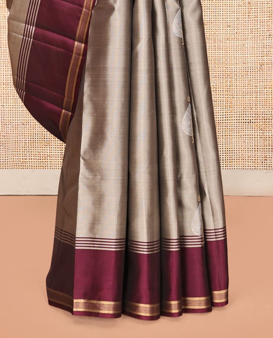Grey Butta Mayuri Lite Silk Mix Saree