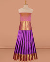 Violet Pure Silk Navarathna Pavadai Material Set