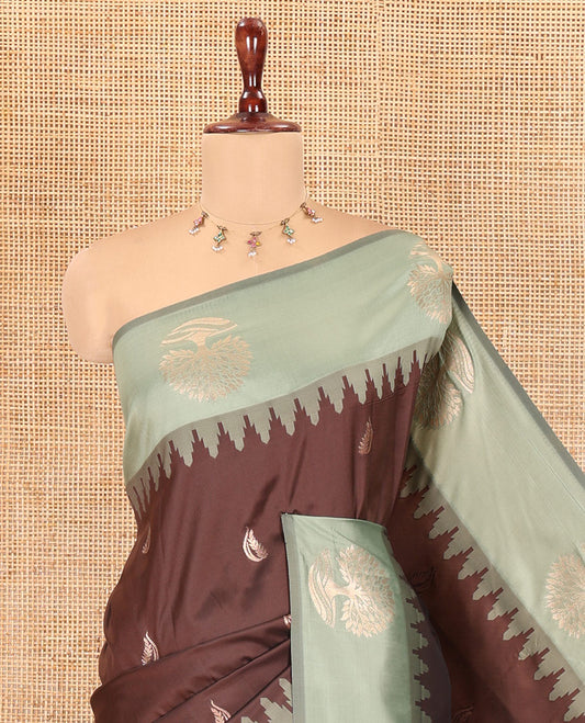 Brown Elite Soft Silk Saree