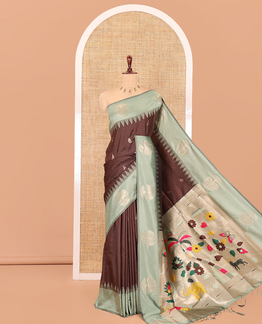 Brown Elite Soft Silk Saree